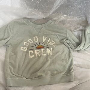 Good Vibes Crew Kids Sweater - Green